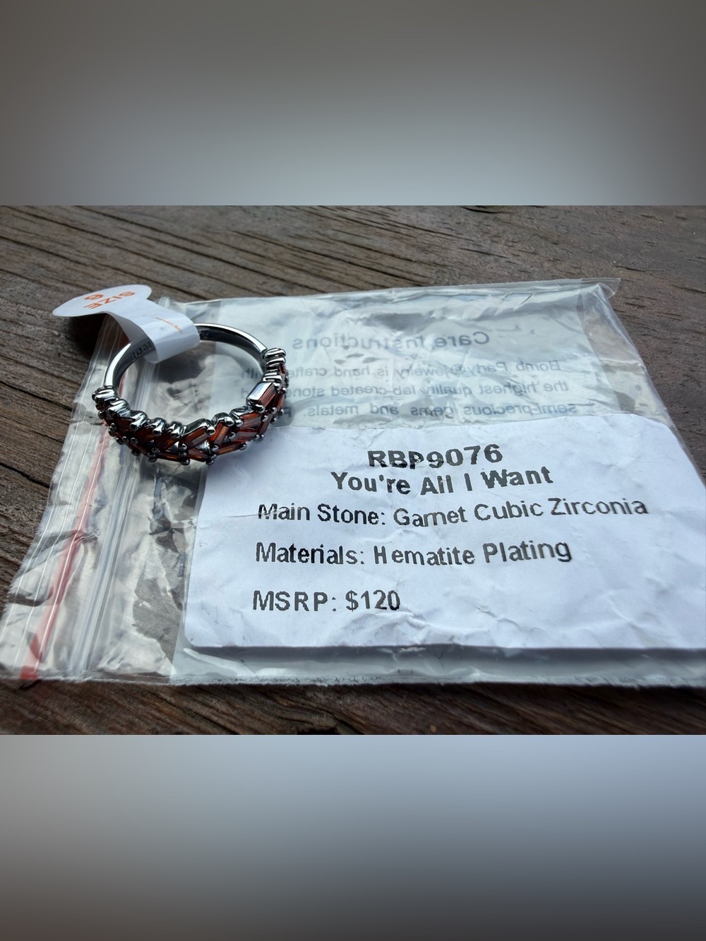 BP Bomb Party You’re All I Want Garnet Ring size 6 New